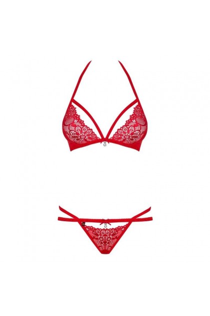 ENSEMBLE DE LINGERIE ROUGE 2 PIÈCES 838-SET-3 - S/M